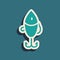 Green Fishing lure icon isolated on green background. Fishing tackle. Long shadow style. Vector