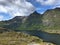 Green Fjords in the end of the Lofoten archipelago in Norway