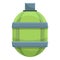 Green flask icon, cartoon style