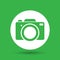 Green flat photo camera icon