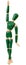 Green flexible wooden doll