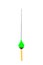 Green float for fishing, tackle for fishing rods, isolate