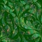 Green floral Paisley seamless pattern.  Ethnic style oriental paisley flowers, fern leaves, branches. Ornamental green background