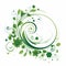 Green Floral Swirl Wall Art Design - Minimalist And Stylish Vector Format