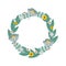 Green floral wreath yellow flowers