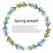 Green floral wreaths, ornament of green leaves and vectors for decoration. The concept of spring ornament