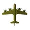 Green Flying Aircraft, Military Air Transport Vector Illustration