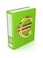 Green folder with golden symbol of euro.