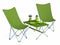 Green folding camping table and chairs 3D