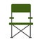 Green folding fishing chair camping icon in flat style isolated on white background. Vector illustration