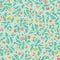 Green folk art floral pattern.