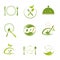 Green food and health cooking business logo