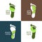 Green footprint icons with leaves