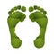 Green footprints.