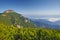 Green forest mountain and valley landscape