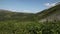 Green forest among the red mountains in the Magadan region. time-lapse