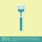 Green Fork icon isolated on yellow background. Cutlery symbol. Vector Illustration