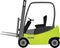 Green forklift on white background