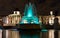 Green fountain at Trafalgar Square