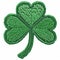 A green four leaf clover embroidered patch badge for st Patrick's day