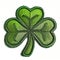 A green four leaf clover embroidered patch badge for st Patrick's day