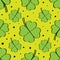 Green four leaf clover seamless pattern