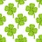 Green Four Leaf Clovers Seamless Pattern