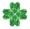Green Four Leaf Crystal Clover