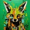 Green Fox: Industrial Technological Pop Art Wall Art