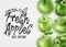 Green Fresh Apples Farm Made Organic 3D Realistic Banner Top View