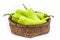 Green fresh capsicum vegetable in basket