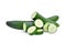 Green fresh japanese cucumber, suhyo or zucchini with slice