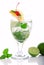 Green Fresh Mojito cocktail with light rum