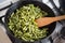 Green fried beans with garlic