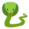 Green friendly cobra snake in flat style, vector