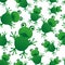 Green frog animal looks at you seamless pattern
