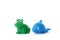 Green frog and blue dolphin children\'s toys