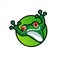 Green Frog Character Vector Illustrations