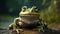 A green frog. Generative AI