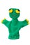 Green frog hand puppet