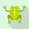 Green frog icon, flat style