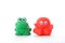 Green frog and red octopus children\'s toys