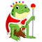 Green frog with using crown