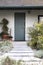 Green front door exterior decor