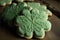 Green frosted four-leaf clover sugar cookies generative ai