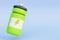 Green frosted plastic sports water bottle. 3d illustration