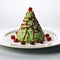 Green Frostpunk Christmas Tree Cake With Cherries