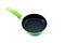 Green frying pan isolated.