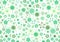Green funky flowers and leaves retro pattern