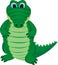 Green funny crocodile